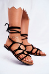 Women's Sandals Laced Black Negros
