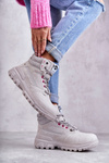 Botki Trapery Damskie Ocieplane Szare Lee Cooper LCJ-22-01-1373