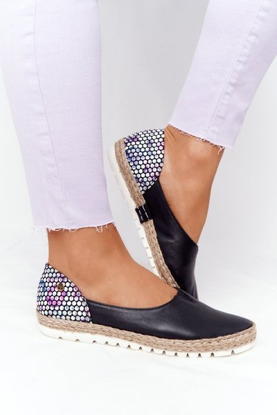 Skórzane Baleriny Maciejka 05056-01 Czarne