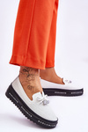 Women's Slip-on Leather Sneakers White Raven