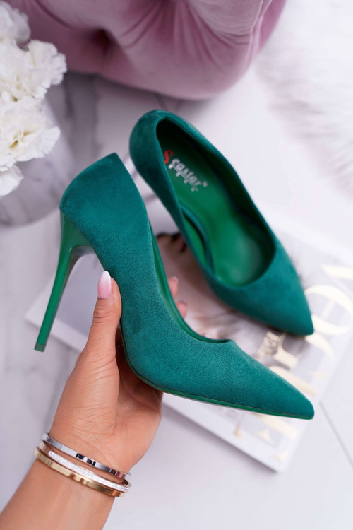 Women's Suede Stilettos Green Yanna