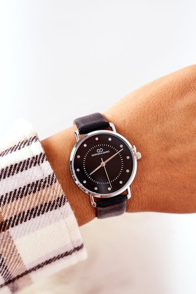 Watch On A Leather Strap Giorgio&Dario Black