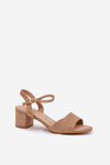 Eco Suede Classic Women's Heeled Sandals Beige Zarnella
