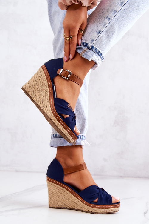 Women's Sandals On Wedge Big Star JJ274938 Navy blue