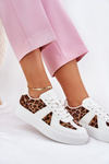 Women Sneakers With Leopard Print On Platform White Nativira