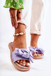 Women's Slippers With A Fabric Bow Purple Ginna