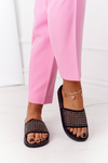 Women's Rubber Slippers With Sequins Black Tonya