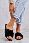 Women's Flat Heels With Fur Black Lussie