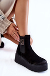 Women's Suede Boots On The Massive Platform Black Savira