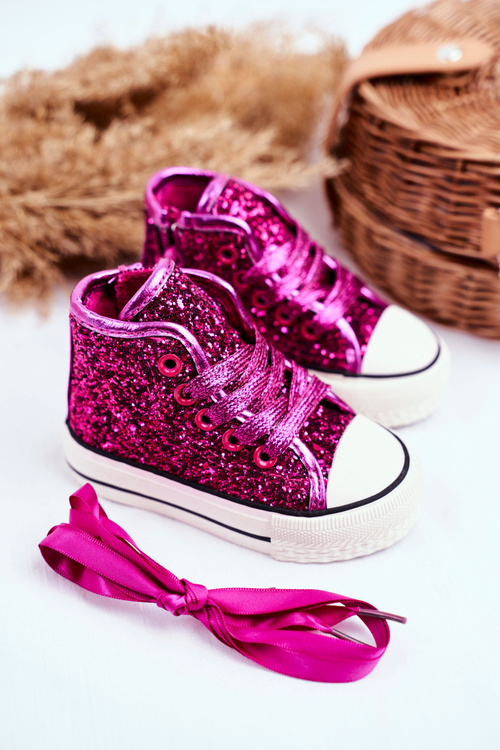 Children's Sneakers With Glitter Fuchsia Ally