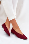 Classic Ballet Flats Made Of Eco Suede Burgundy Osallin