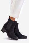 Warm Women's Ankle Boots on Heels Black Radeya