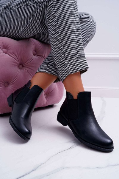Women's Flat Boots Black Estacanto