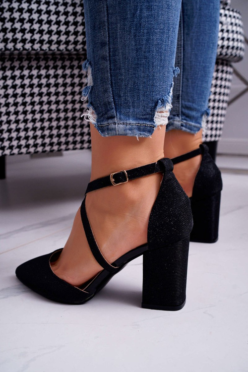 Women's Stiletto pumps Glitter Black Trever