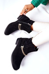 Women's Suede Booties Nicole Leather Black Dome