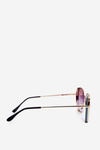 Women's Sunglasses with Sequined Inserts UV400 Gold-Blue
