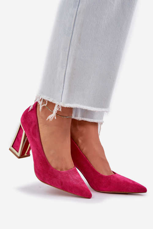 Elegant Heels On A Stiletto Pointed Toes Fuchsia Falseki