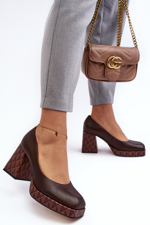 Leather Heels On The Stiletto Laura Messi 259/236-820 Brown