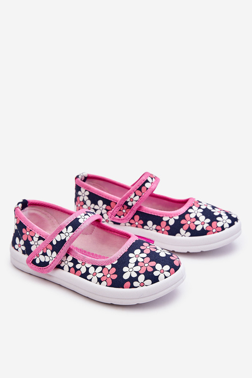Children's ballerinas in flowers navy blue-pink Noah