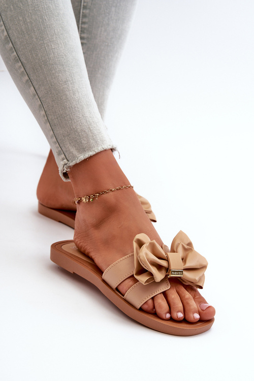 Women's Slippers With Bow Camel Rivarina