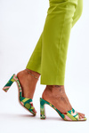 Women's Patterned Heel Slippers Green Adelise