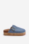 Women's Denim Platform Clogs Blue Jorffia