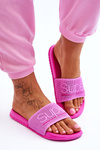 Light Women's Slippers With Inscription Fuchsia Merry