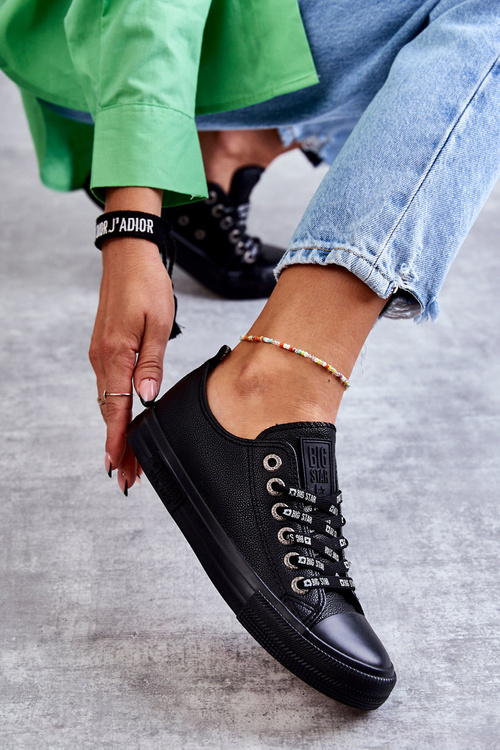 Women's leather Sneakers Big Star KK274106 Black