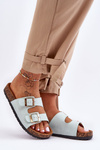 Women's Slippers On Cork Sole Mint Cortina