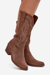 Women's Cowboy Boots with Heel Vinceza 16508 Dark Beige