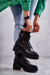 Leather Boots With Warming With Zipper Black Ramsey
