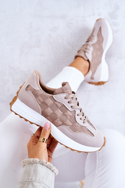 Classic Sports Shoes Tied Beige Patrice