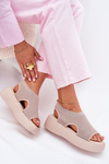 Beige Platform Sandals for Women Kavira