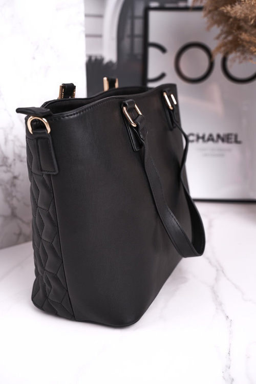 Elegancka Damska Torebka MONNARI BAG5470-020 Czarna Pikowana