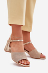 Women's Sandals With Block Heel Gold Sarena