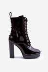 Patent Heeled Boots Black Lolis