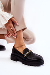 Leather Loafers Letters La.Fi 210001B-PU Black