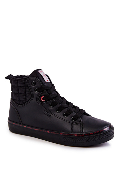 Trampki Męskie Cross Jeans Wysokie Ocieplone Czarne KK1R4054C