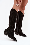 Cowboy Boots Made From Natural Suede Lined Zazoo 4225 Black