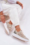 Women's Sports Shoes With Mesh And Studs Beige Ogalda