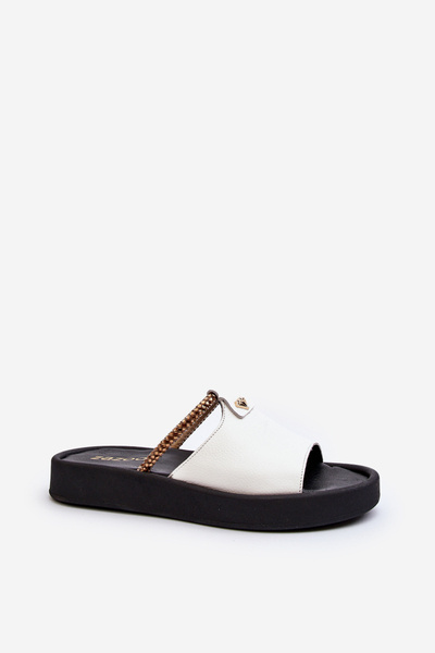 Women's Leather Sandals Zazoo 2896 White-Black