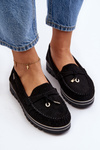 Women's Black Platform Moccasins Railav