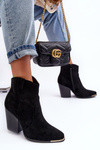 Suede Cowboy Boots On Heel Black Lotoune 