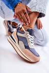 Women's Suede Sports Shoes Blue-grey Elisse
