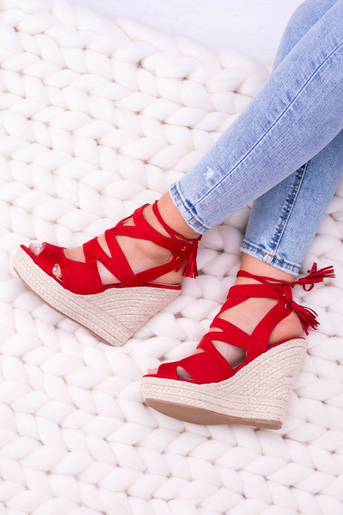 Red Suede Sandals On Anchor Nowelio