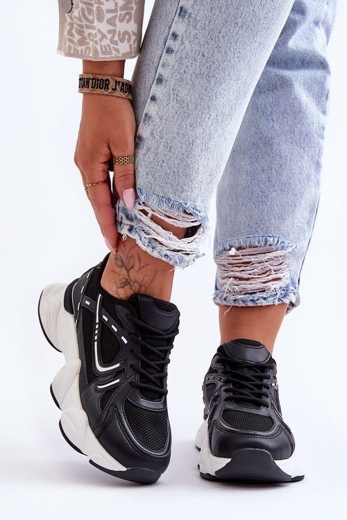 Buty Sportowe Sneakersy Damskie Czarne Feluci 88-57