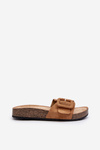 Women's Sandals with Buckle Eco Suede Camel Laeltia