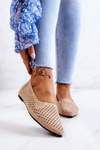 Women's openwork ballerinas Slip-on Beige Rosario