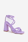 Ladies Sandals On Heel With Straps Purple Ciarilora