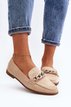 Women's Loafers with Chain Beige Ambrise